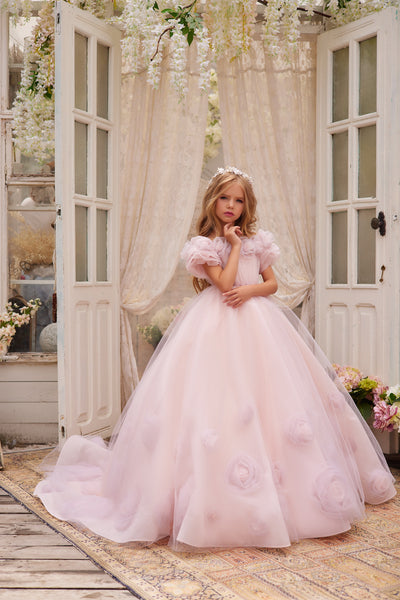 Pentelei Couture Girls Wedding Flower Girl Special Occasion Party Dress