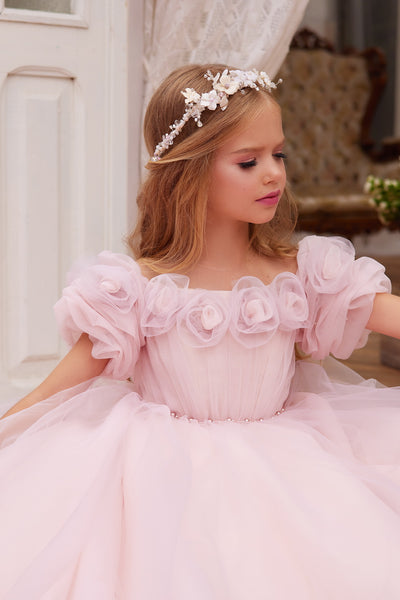 Pentelei Couture Girls Wedding Flower Girl Special Occasion Party Dress