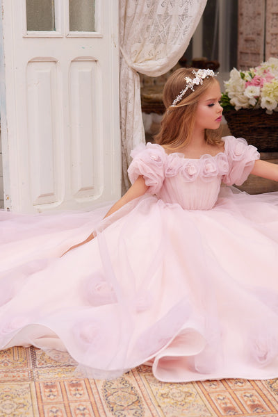 Pentelei Couture Girls Wedding Flower Girl Special Occasion Party Dress