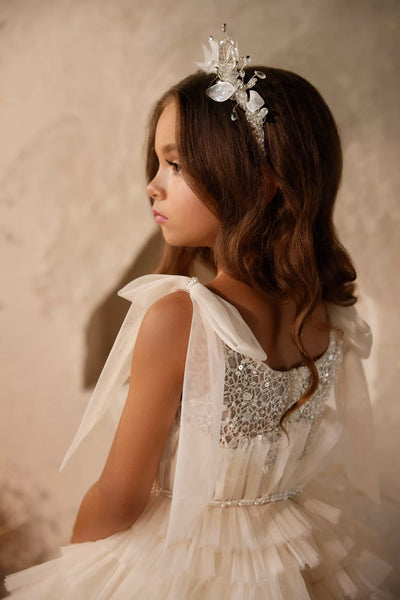 Pentelei Couture 3621 | Girls Ruffled Tulle Pageant Gown