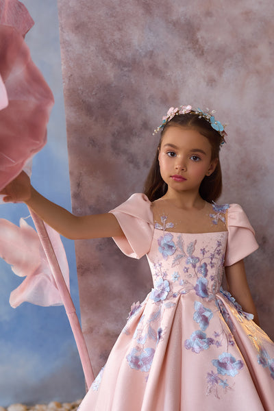 Elegant Flower Girl Satin Gown for Special Occasions | Pentelei Couture 3705