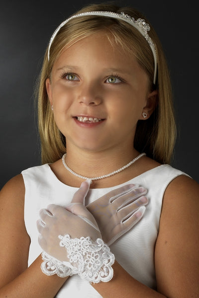 The Brooke Embroidered Communion Gloves