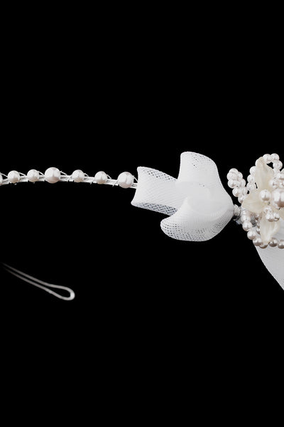 The Anya Flower Girl Faux Pearl Headband