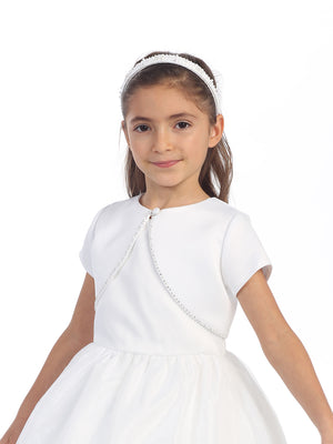 Mel Satin Girls Communion Bolero