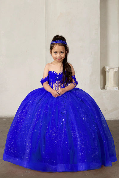 Amaris Glitter Princess Dress – Girls Fuchsia Ball Gown