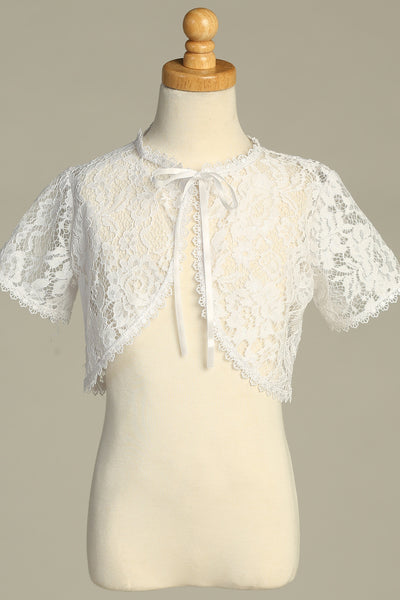 Girls White Lace Bolero | Communion & Flower Girl Jacket