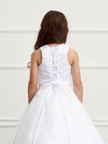 First Communion Floor Length Organza Dress With Matching Lace Bolero