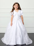 Adeline Communion Dress - Embroidered Gown with Bolero Jacket