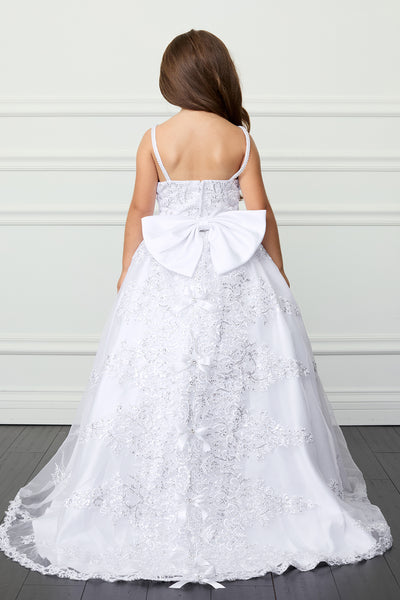 Adeline Communion Dress - Embroidered Gown with Bolero Jacket