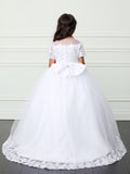 "Lyla Communion Dress - Long Tail Gown with Maria Embroidery