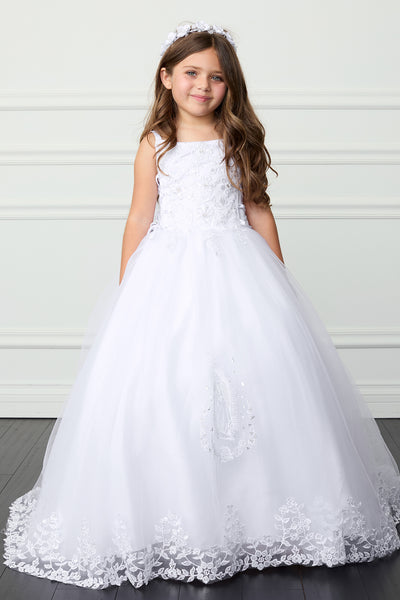 Cora Communion Dress - Lace Bodice Gown with Bolero Jacket