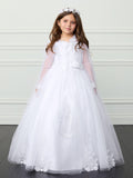 Millie Communion Dress - Lace Tulle Gown with Bolero Jacket