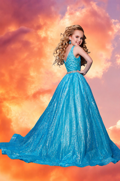 Girls Pageant Ball Gown | Full Length Sparkle Dress