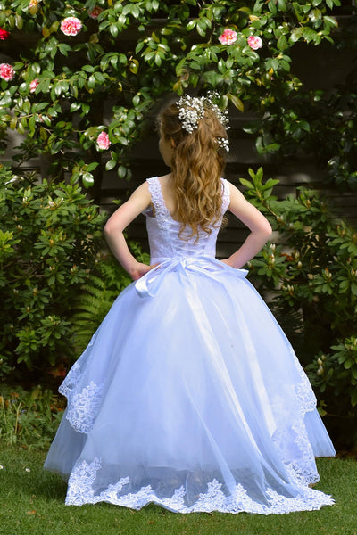 1st Communion Girls Birthday Flower Girl Lace And Tulle Toddler Dress