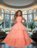 2Cute Kate Parker Girls Pageant Dress | Orange & Turquoise Gown