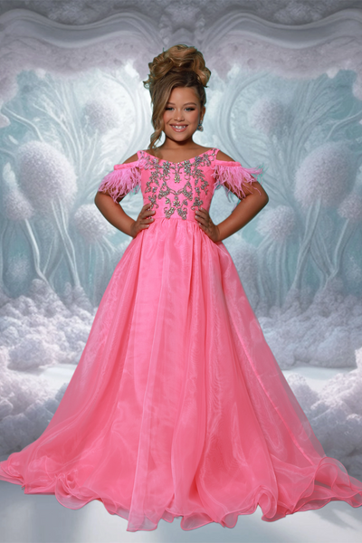 2Cute by Kate Parker Girls Pageant Gown - Bubblegum & Royal