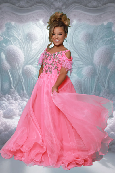 2Cute by Kate Parker Girls Pageant Gown - Bubblegum & Royal