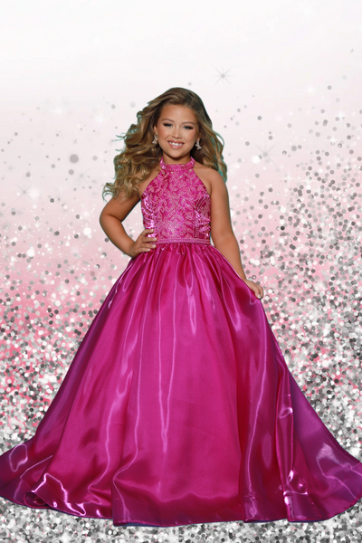 2Cute Kate Parker Girls Pageant Dress – Magenta & Royal Gown