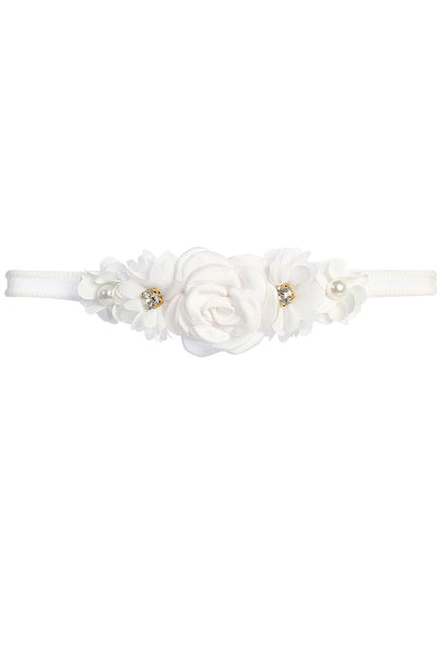 Baby Floral Headband Christening Baptism Accessory
