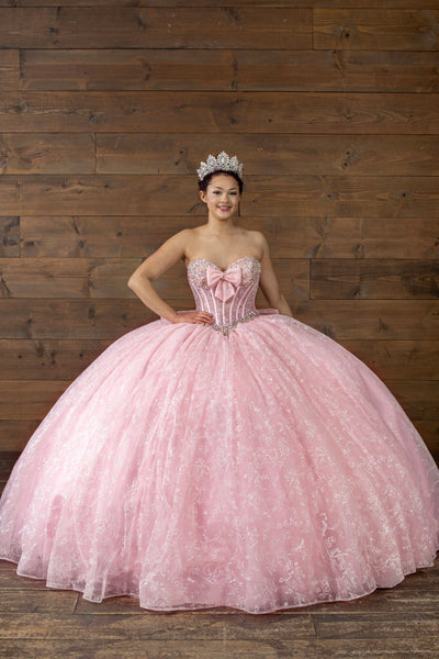 Justina Rosé Gown – Lilac Quinceañera Dress with Bow