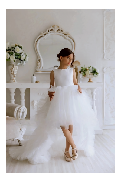 Kaleah Wedding Flower Girl Dress in Satin