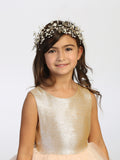 Floral Crystal Beaded Headpiece With Lovely Satin Ribbon Tie