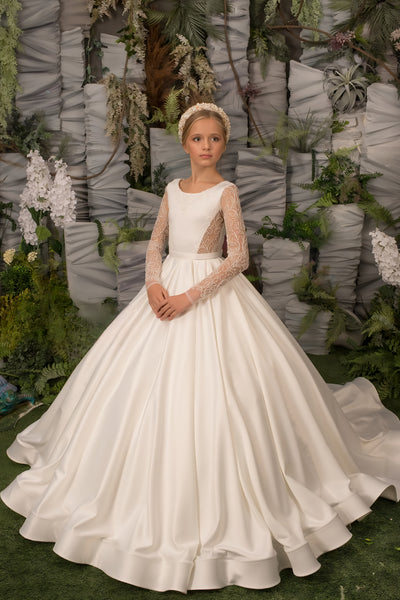 Isadora Grace Couture Gown - Luxury Satin Communion Ballgown