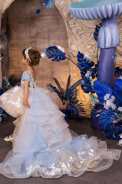 Lucina Butterfly Gown – Couture High Low Pageant Dress for Girls