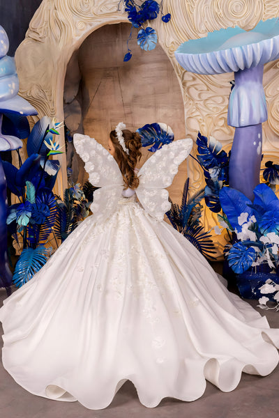 Serenalia Couture White Gown – Communion, Pageant & Father-Daughter Dance