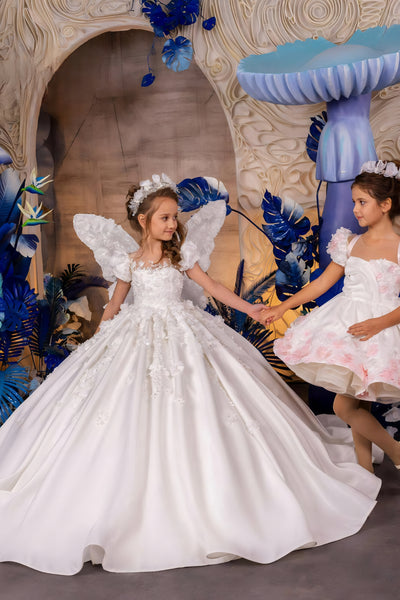 Serenalia Couture White Gown – Communion, Pageant & Father-Daughter Dance
