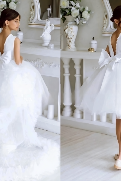 Kaleah Wedding Flower Girl Dress in Satin