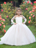 Couture Girls Pageant Flower Girl Communion Baptism Dress With Train