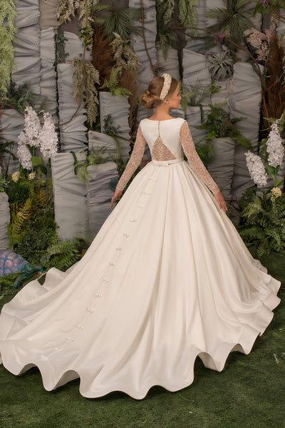 Isadora Grace Couture Gown - Luxury Satin Communion Ballgown