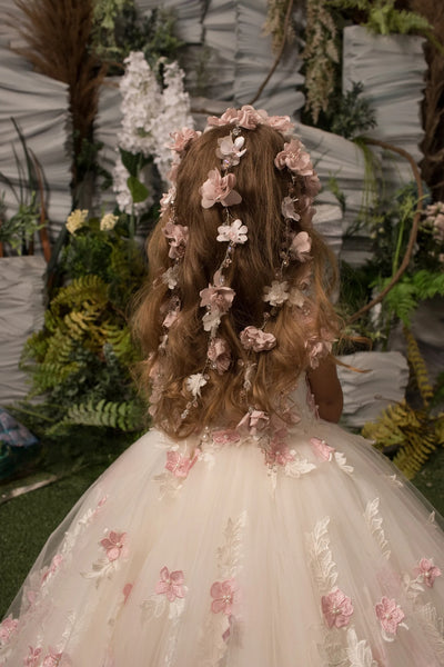 Rosavelle Blossom Gown – Couture Baby Girl Dress with 3D Florals