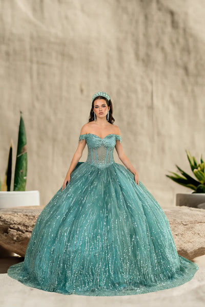 Solana Radiance Gown – Glitter Quinceañera Dress in 6 Colors