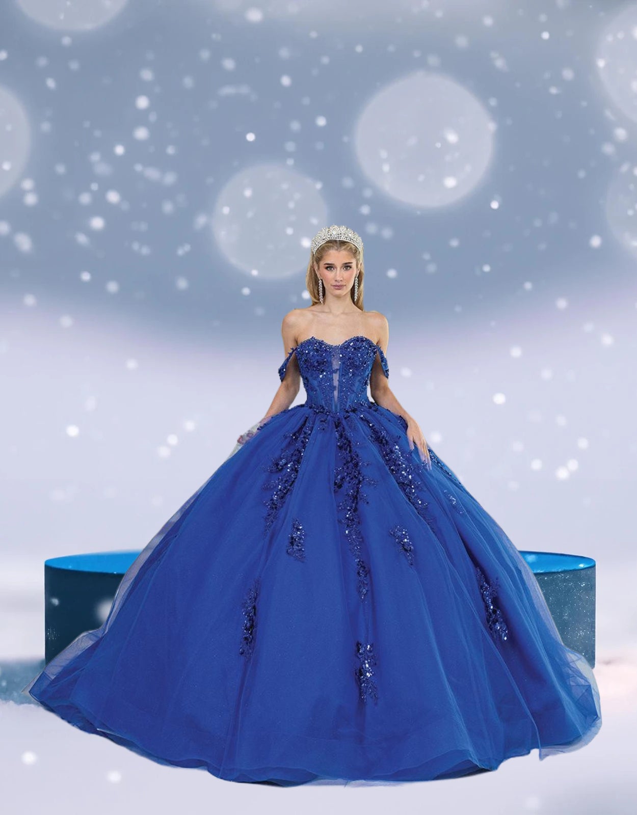 Virella Sapphire Royal Blue Quinceañera Gown – Sequin Ballgown Dress Royal Blue / SMALL