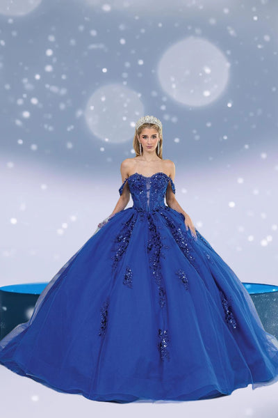 Virella Sapphire Royal Blue Quinceañera Gown – Sequin Ballgown Dress