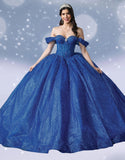Azura Starlight Royal Blue Quinceañera Gown – Glitter Princess Dress
