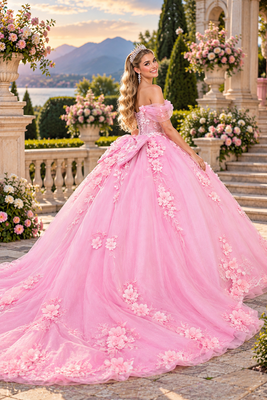 Pink Floral Quinceañera Dress | Queen Collection