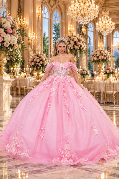 Pink Floral Quinceañera Dress | Queen Collection