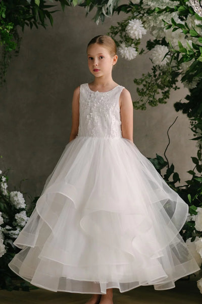 Teter Warm  Couture Lace Tulle Girls Communion Wedding Flower Girl Dress