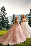 Pentelei Couture Pearl Embellished Girls Gown | Full-Length Flower Girl Dress