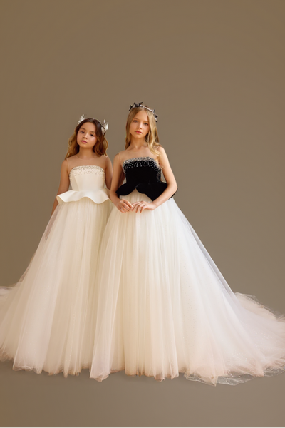 Luxury Flower Girl Dress for Wedding | Pentelei Couture Gown | Designer Kids Ball Gown