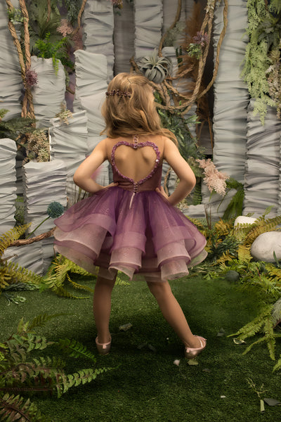 Amethyst Heart Couture Dress – Enchanting Short Pageant & Party Gown