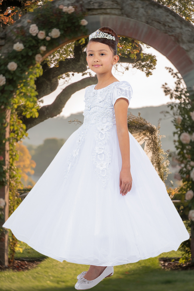 White First Communion Dress – Tea Length Special Occasion