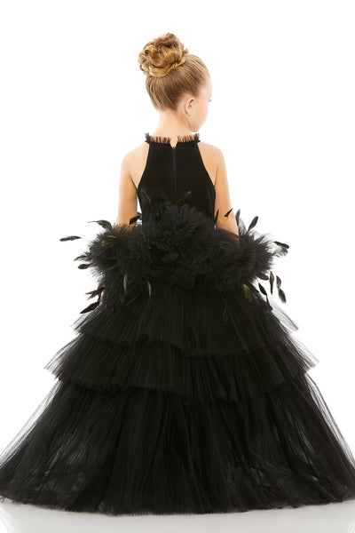 MAC DUGGAL Girls Luxury Pageant Special Occasion Tulle Floor Length Dress