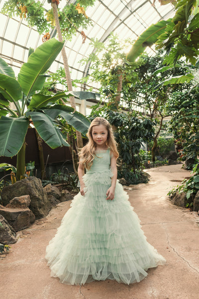 MAC DUGGAL Luxury Special Occasion Pageant Party Girls Tulle Ruffle Dress