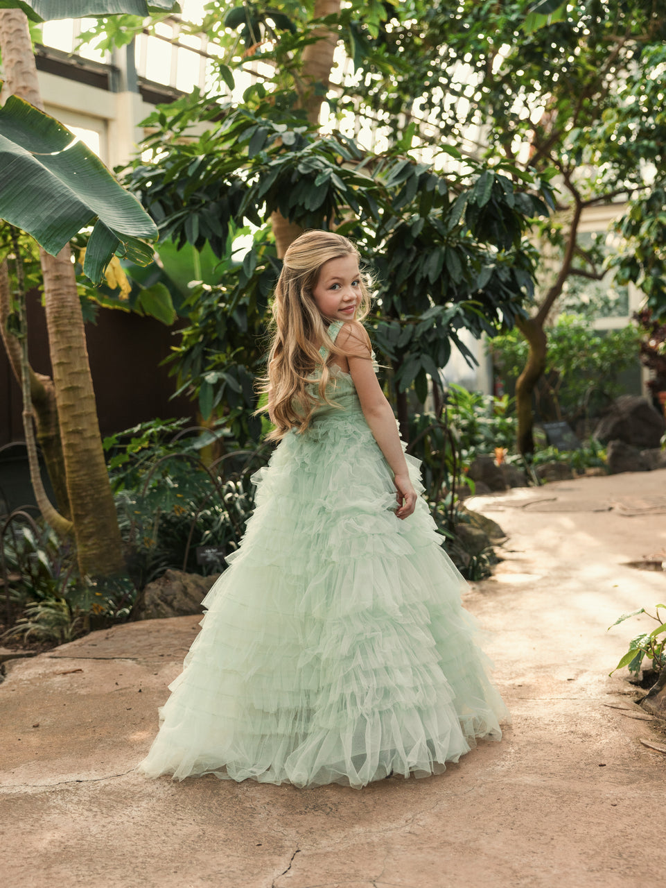 MAC DUGGAL Luxury Special Occasion Pageant Party Girls Tulle Ruffle Dress