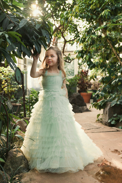 MAC DUGGAL Luxury Special Occasion Pageant Party Girls Tulle Ruffle Dress