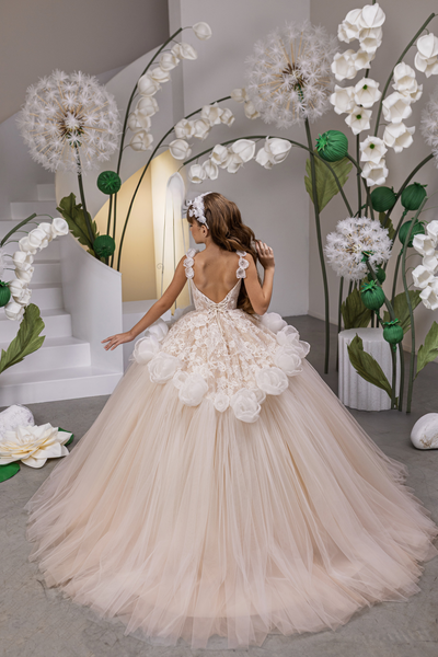 Ivory Cappuccino Girls Pageant Gown | Fashion Couture